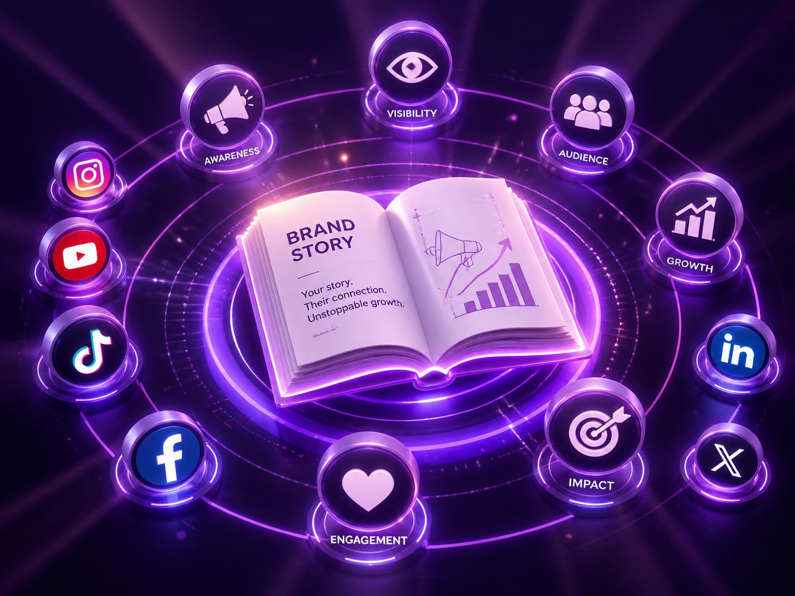 A book at the center of a visibility network connecting to readers and social channels